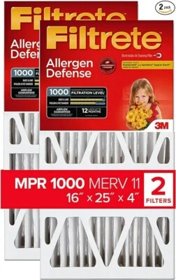 3M Filtrete 16x25x4 Furnace Air Filter, Micro Allergen Defense,MPR 1000 - 2 pack - Image 1 of 4