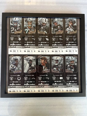 FRAMED 2022 Hall of Fame Las Vegas Raiders Tickets whole season. collectors set Cover