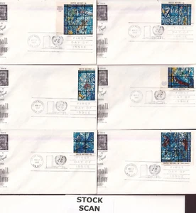 ODZ&ENDZ 6 ART CRAFT COVER NY UN 6¢ - SCOTT#: 179a-f - "KISS OF PEACE" 035 - Picture 1 of 2