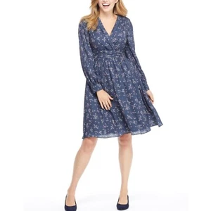 Gal Meets Glam Navy Pink Kelsey Floral Surplice Kleid Damen Gr. 2 NEU - Bild 1 von 8