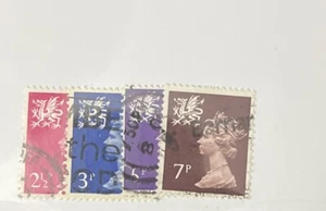 GB - Wales QEII MACHIN - USED YEAR SET. SG # W13, W14, W19 & W23 - Picture 1 of 1