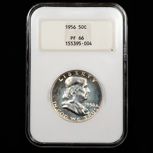 1956 Proof Franklin Half Dollar 50c - NGC GRADED PF66 - Old Fatty Holder! - Picture 1 of 4