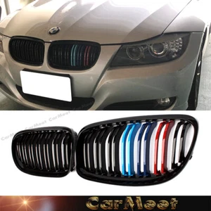 FOR 2009 2010 2011 BMW E90 3 SERIES SEDAN 4 DOOR DUAL SLANT GRILLE M POWER COLOR - Bild 1 von 4