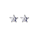 Tiny Star Silver Cubic Zirconia Stud Earrings