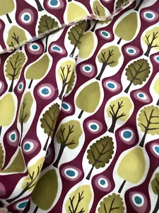 Vtg 1 1/2 Yd 42X48" MODA Central Park Quilt Fabric Purple Green Tree Kate Spain - Picture 1 of 7