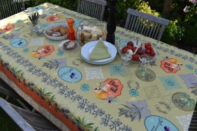 Tablecloth Provence 150x240 CM Green Olivenmotive from France Easy-Care - Image 1 of 4