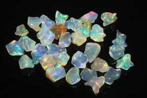 6to9 MM NATURAL ETHIOPIAN OPAL UNDRILLED POLISHED ROUGH 31 PIECES OBI161 - Picture 1 of 4