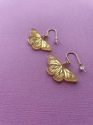 Pretty Butterfly Earrings, Gold Mirror, Gold Tone Steel Hooks, Light-weight - image 1 of 4