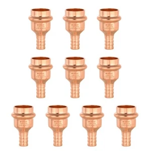 10 PCS EFIELD 3/4" Press X 1/2" PEX Crimp Coupling Copper Fittings, Lead Free - Picture 1 of 5