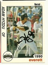 1990 Everett Giants ADAM HYZDU Signed Card autograph auto PIRATES rc