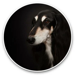 2 x Vinyl Stickers 20cm  - Black Saluki Dog Pet Animal  #44330 - Afbeelding 1 van 8