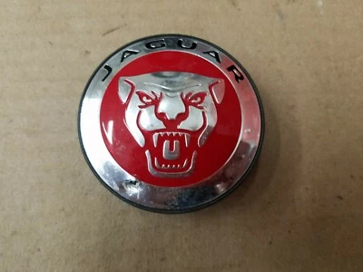 Jaguar OEM 1995-2017 S-Type X-Type XJ8 XJR Chrome Red Center Cap 8W93-1A096-AD - Image 1 of 3