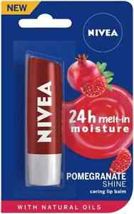 Nivea Lip Balm With Natural Oil 24 Hour Moisturization 4.8gm Pomegranate Shine