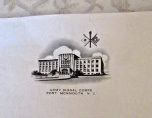 WW2 FT. MONMOUTH, NJ TRAINING CENTER Orig PERSONAL Letterhead Stationary - Bild 1 von 5