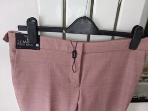 NWT NEXT ladies muted pink wool mix summer trousers size 12R - Picture 1 of 11
