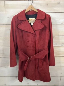 VTG 70s Marquis of London Made in Canada Suede Leather Jacket Red Sz M - Picture 1 of 5