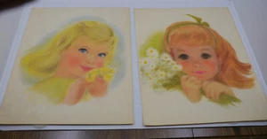 LOT OF 4 VINTAGE NORTHERN TISSUE GIRL, BABY ADVERTISING ART PRINTS - Picture 1 of 6