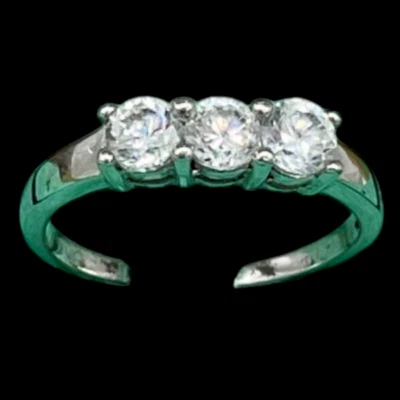 Anello Donna Trilogy triplo brillante in argento 925 rodiato italiano+Box Regalo - Immagine 1 di 4