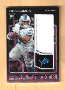 2020 D'Andre Swift Panini Obsidian Eruption Jersey Piece Rookie Serial #d 53/100 - Picture 1 of 2