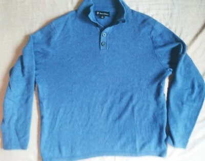Suéter Pullover 100% 2 Capas Cachemira Daniel Bishop Para Hombres Cuello Talla M Azul Foto 1 de 3