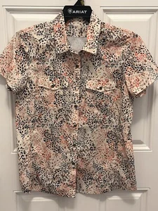 ARIAT WOMEN'S VENTTEK LEOPARD PRINT WESTERN SHIRT Meduim - Picture 1 of 7