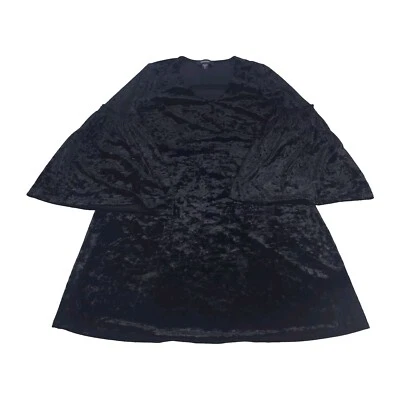 Vestido midi Karen Kane para mujer cuello en V manga campana elástico terciopelo aplastado talla M Foto 1 de 4