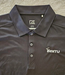 Insitu Logo Polo Shirt Men's Medium Black Cutter & Buck CB DryTec 50+ UPF - Picture 1 of 6