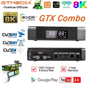 8K FTA Satellite DVB-S2/S2X/ATSC TV Receiver Android Smart TV Box 4:2:2 PVR CI+ - Picture 1 of 14