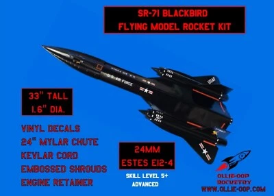 SR-71 Blackbird Flying Model Rocket Kit 33" BT-60 Upscale NEW OLLIE-OOP ROCKETRY - Image 1 of 4