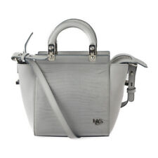 Givenchy Hdg Handbag Leather Lizard Embossed Gray Silver Hardware 2Way Shoulder