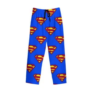 Classic Superman Superhero DC Unisex Pajama Pants Size S - 5XL - Foto 1 di 3