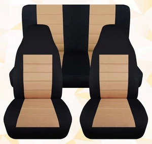 Fundas de asiento delanteras y traseras de algodón negro tostado para Jeep Wrangler TJ 1997-2002 - Imagen 1 de 1