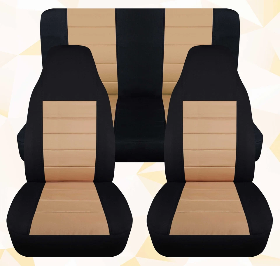 Fundas de asiento delanteras y traseras de algodón negro tostado para Jeep Wrangler TJ 1997-2002 Foto 1 de 1
