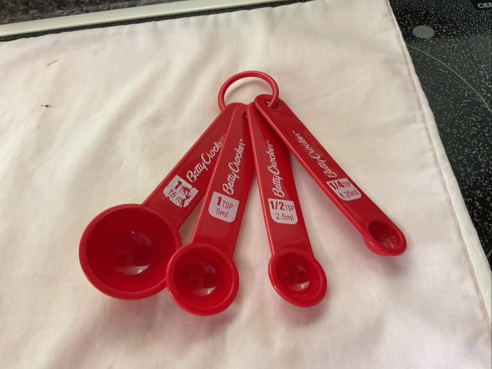 Betty Crocker Measuring Spoon Set Nesting (4) Red - Image 1 of 1