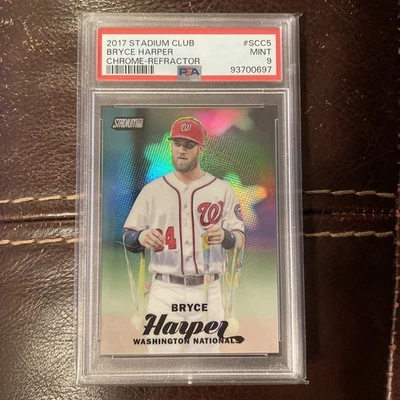2017 Stadium Club Chrome Bryce Harper #SCC5 - Refractor - PSA 9 - Image 1 of 2