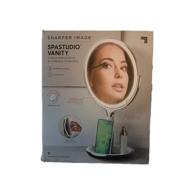 Sharper Image 8 in. x 8 in. Bathroom LED Mirror with Wireless Charger 1014289 - Image 1 of 4