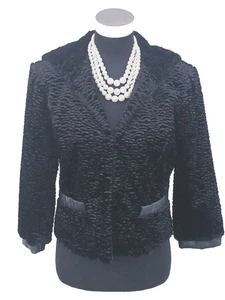 Traje Chaqueta Todd Smith M Negro Algodón Persa Tejido Boucle Cuero Rizado Borde 8  - Imagen 1 de 14