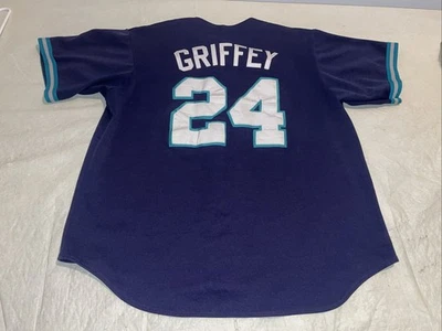Camiseta Ken Griffey Jr Majestic Para Hombre Grande Azul EE. UU. Usada en Excelente Condición Cosida MLB Años 90 Foto 1 de 4