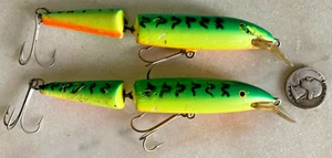 LOTE 2 SEÑUELOS DE PESCA RAPALA mag MINNOW BALSA CRANKBAITS ARTICULADOS LUCIO TIGRE DE FUEGO - Imagen 1 de 10