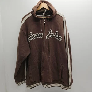 Sean John Full Zip Hoodie Sweatshirt braun weiß gestreift 3XL Baumwollmischung Herren - Bild 1 von 6