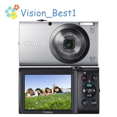 Canon PowerShot A2300 HD Digital Camera 16MP 5x Optical Zoom Auto Focus Silver - Image 1 of 4