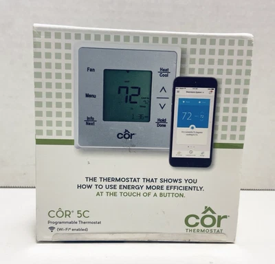 Carrier Cor TSTWHA01 Wi-Fi Smart Thermostat w/ Backplate and box & booklet - Image 1 of 4