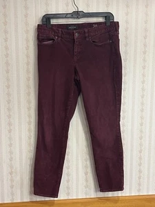 J Crew Toothpick Ankle Corduroy Pants Size 30 Red Stretch - Picture 1 of 7