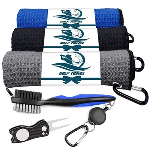Golf Towel Set Divot Repair Tool Golf Brush for Golf Bag Golf - Picture 1 of 17