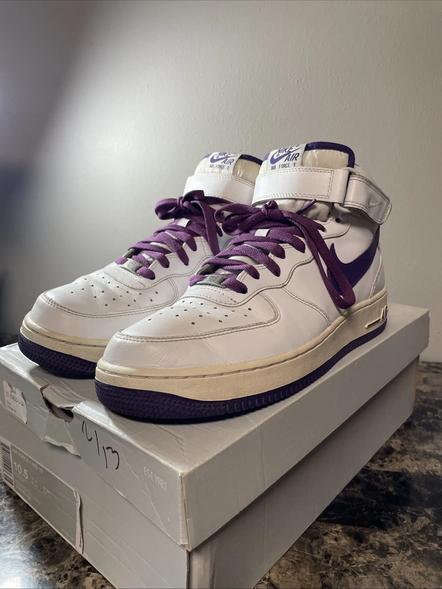 Nike Air Force 1 '07 Mid White Purple for Sale | Authenticity