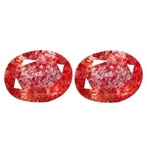 2.37Ct   [2Pcs Pair] Superb Oval 8.1X6.1 MM STRABERRY COLOR STRAWBERRY QUARTZ - Picture 1 of 5