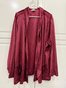 CW Classics Damen 3X Velvet Open Front Cardigan Jacke Burgundy Polyester - Bild 1 von 4