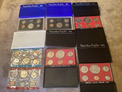 1970-1975 U.S. Proof sets & U.S. Mint Set - Lot of 6, Good Condition - Image 1 of 4