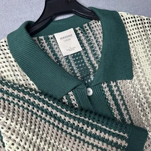 Camicia Uomo Massive Luxury Uncinetto Taglia Large Nuova Senza Etichette, Vintage - Foto 1 di 7