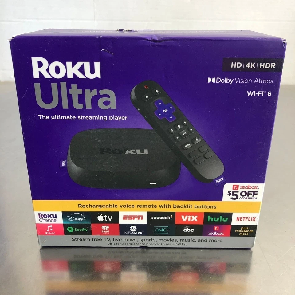 New Roku Ultra HD | 4K | HDR Dolby Vision Atmos Wi-Fi 6 Streaming Player 4850RW - Image 1 of 4